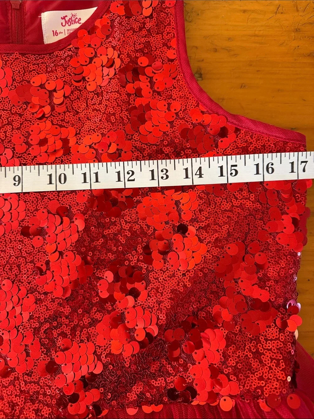 Justice Red Sequin & Tulle Party Dress for Girls